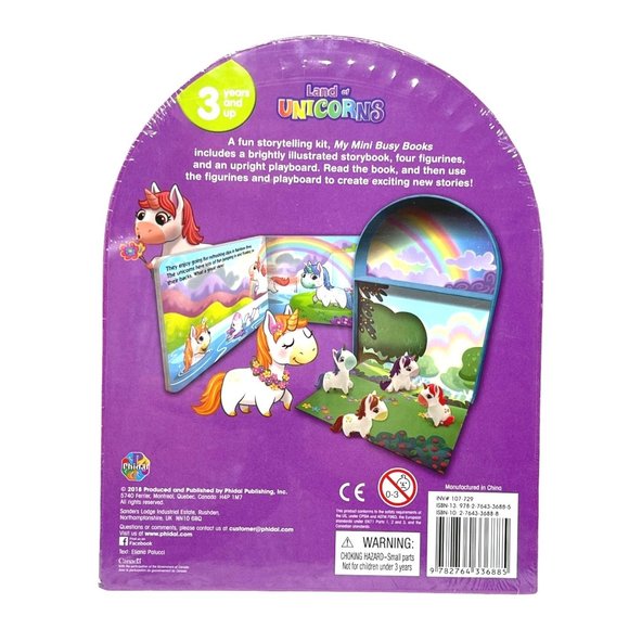 NEW In Package Land of Unicorns My Mini Busy Book 4 Figurines Book & Play Board - Picture 2 of 2